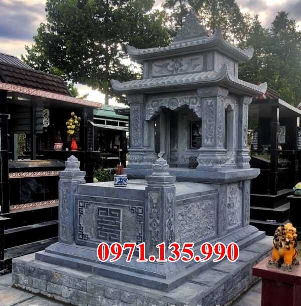 Mộ đá song thân - Mẫu mộ phu thê bằng đá đơn giản đẹp bán Đồng Tháp